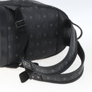 MCM Vicetos Logogram Backpack PVC Black Silver Auth 162406-9