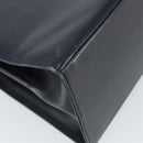 Salvatore Ferragamo Gancini Hand Bag Leather Navy Gold Auth 162408-17