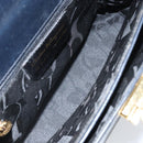 Salvatore Ferragamo Gancini Hand Bag Leather Navy Gold Auth 162408-10