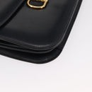 CELINE Horse Carriage Schultertasche Leder Marinegold Auth 162409-9