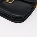 CELINE Horse Carriage Schultertasche Leder Marinegold Auth 162409-14