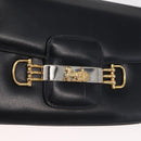 CELINE Horse Carriage Schultertasche Leder Marinegold Auth 162409-17