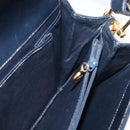 CELINE Horse Carriage Schultertasche Leder Marinegold Auth 162409-19