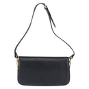 CELINE Horse Carriage Shoulder Bag Leather Navy Gold Auth 162409-2