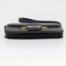 CELINE Horse Carriage Shoulder Bag Leather Navy Gold Auth 162409-5