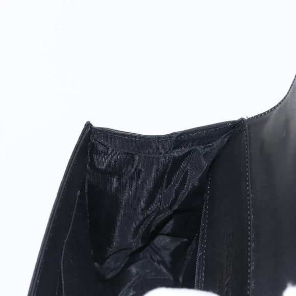 BALENCIAGA Hand Bag Leather Black Gold Auth 162410