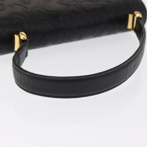 BALENCIAGA Hand Bag Leather Black Gold Auth 162410