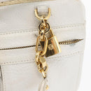 LOEWE Hand Bag Leather White Gold Auth 162412-19