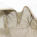 LOEWE Hand Bag Leather White Gold Auth 162412-21