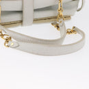 LOEWE Hand Bag Leather White Gold Auth 162412-7