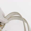 LOEWE Hand Bag Leather White Gold Auth 162412-14