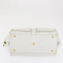 LOEWE Hand Bag Leather White Gold Auth 162412-5