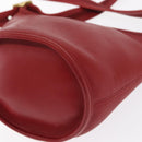 Coach Shoulder Bag Leather Red Gold Auth 162414-14