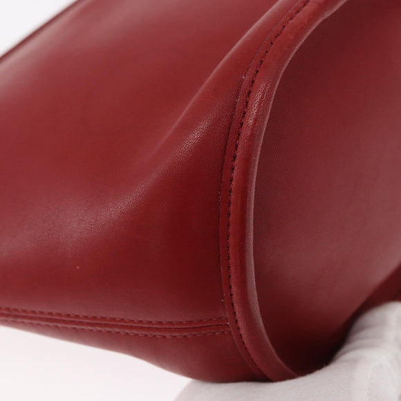 Coach Shoulder Bag Leather Red Gold Auth 162414