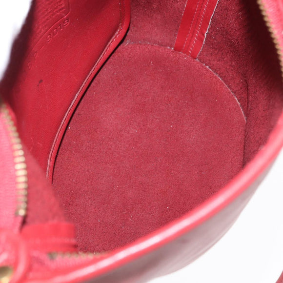 Coach Shoulder Bag Leather Red Gold Auth 162414