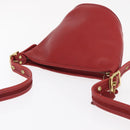 Coach Shoulder Bag Leather Red Gold Auth 162414-6