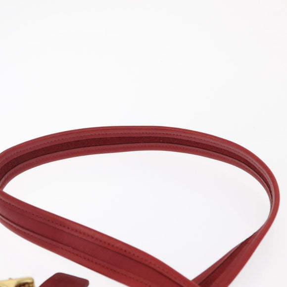 Coach Shoulder Bag Leather Red Gold Auth 162414