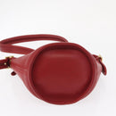 Coach Shoulder Bag Leather Red Gold Auth 162414-5