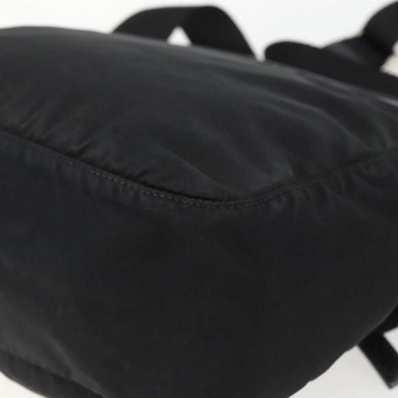 PRADA Shoulder Bag Nylon Black Silver Auth 162419