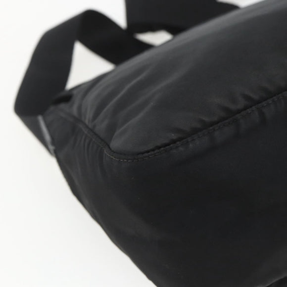 PRADA Shoulder Bag Nylon Black Silver Auth 162419