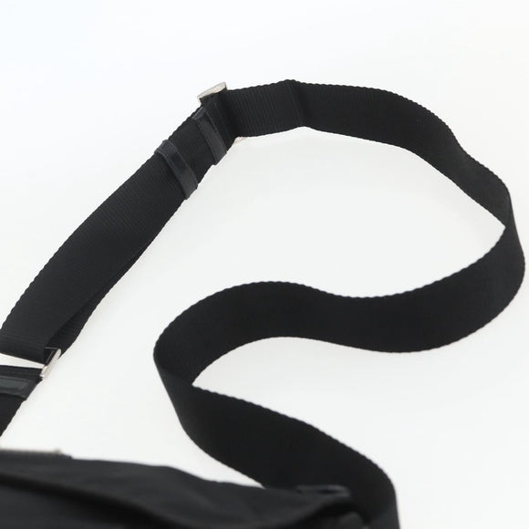 PRADA Shoulder Bag Nylon Black Silver Auth 162419