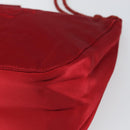 PRADA Shoulder Bag Satin Red Gold Auth 162423-9