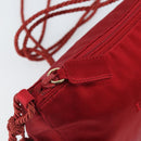 PRADA Shoulder Bag Satin Red Gold Auth 162423-17