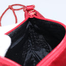 PRADA Shoulder Bag Satin Red Gold Auth 162423-19