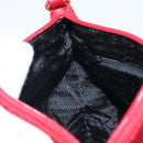 PRADA Shoulder Bag Satin Red Gold Auth 162423-20
