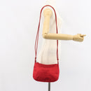 PRADA Shoulder Bag Satin Red Gold Auth 162423-23