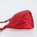 PRADA Shoulder Bag Satin Red Gold Auth 162423-4