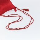 PRADA Shoulder Bag Satin Red Gold Auth 162423-7