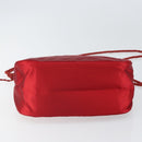 PRADA Shoulder Bag Satin Red Gold Auth 162423-5