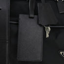 PRADA Boston Bag Nylon Black Silver Auth 162424-19