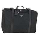 PRADA Boston Bag Nylon Black Silver Auth 162424-1