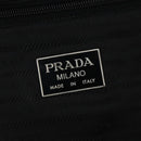 PRADA Boston Bag Nylon Black Silver Auth 162424-22