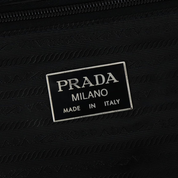 PRADA Boston Bag Nylon Black Silver Auth 162424