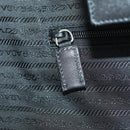 PRADA Boston Bag Nylon Black Silver Auth 162424-23