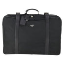 PRADA Boston Bag Nylon Black Silver Auth 162424-13