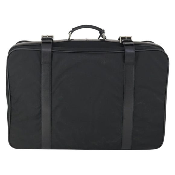 PRADA Boston Bag Nylon Black Silver Auth 162424