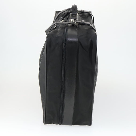 PRADA Boston Bag Nylon Black Silver Auth 162424