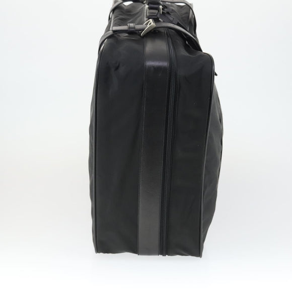 PRADA Boston Bag Nylon Black Silver Auth 162424