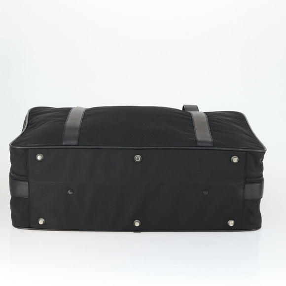 PRADA Boston Bag Nylon Black Silver Auth 162424