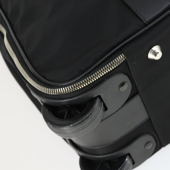 PRADA Suitcase Nylon Black Silver Auth 162425