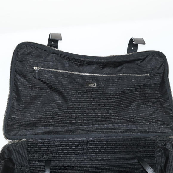 PRADA Suitcase Nylon Black Silver Auth 162425