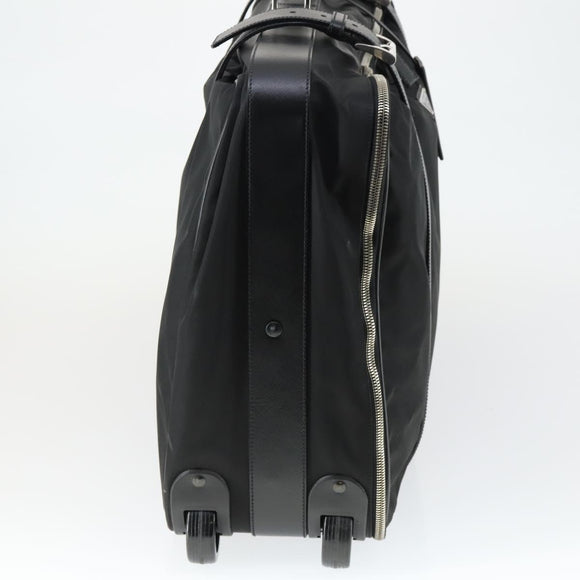 PRADA Suitcase Nylon Black Silver Auth 162425