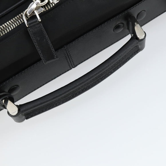 PRADA Suitcase Nylon Black Silver Auth 162425
