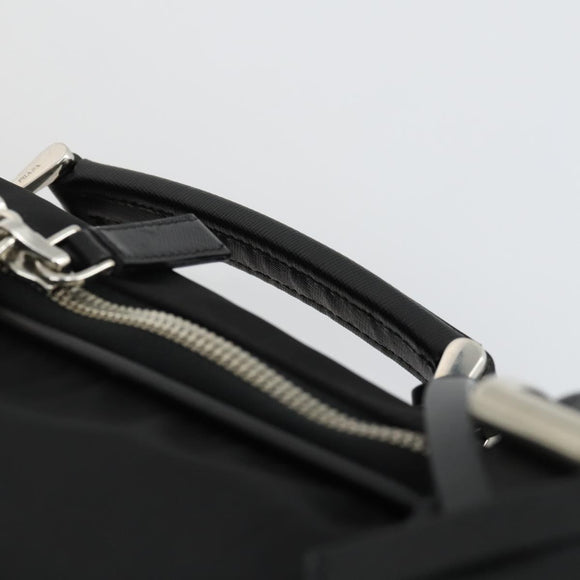 PRADA Suitcase Nylon Black Silver Auth 162425