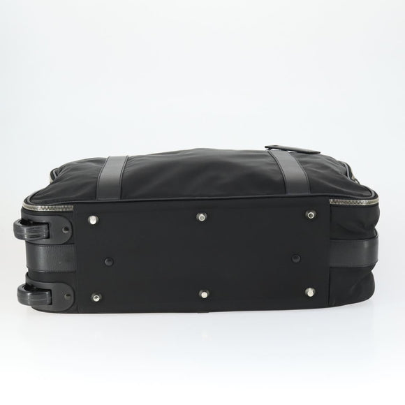 PRADA Suitcase Nylon Black Silver Auth 162425