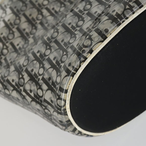 Christian Dior Trotter Canvas Hand Bag Vinyl Clear Silver Auth 162441